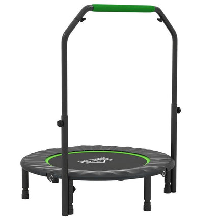 40 inch Foldable Mini Fitness Trampoline, with Adjustable Foam Handle, Green