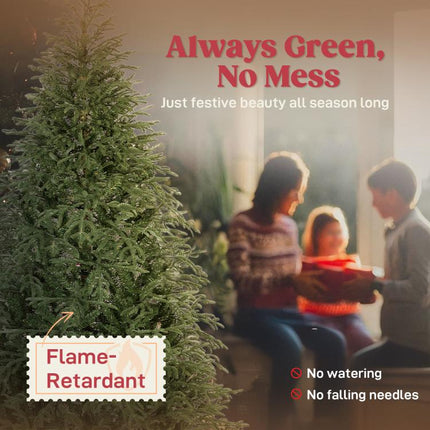 7 ft Full Spruce Christmas Tree with Realistic Dense Tips, Easy Assembly - Green