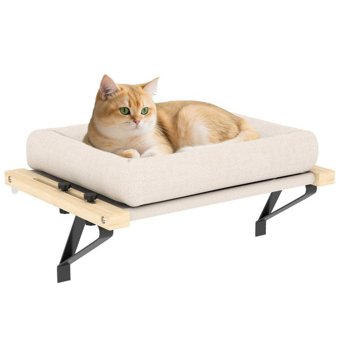 Cat Radiator Bed, Adjustable Hanging Cat Hammock with Removable and Washable Cushion for Indoor Cats, Cream White