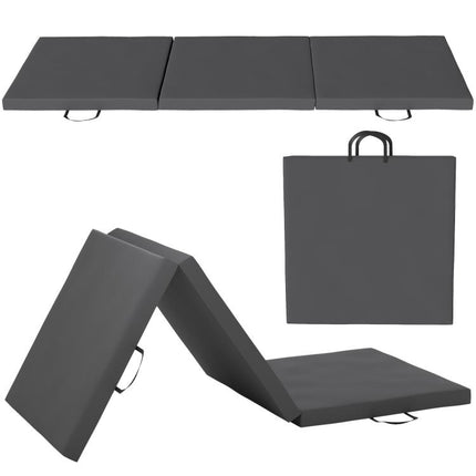 6FT Foldable Gymnastics Mat, Tri-Fold 2 inch Thick Crash Mat, Grey