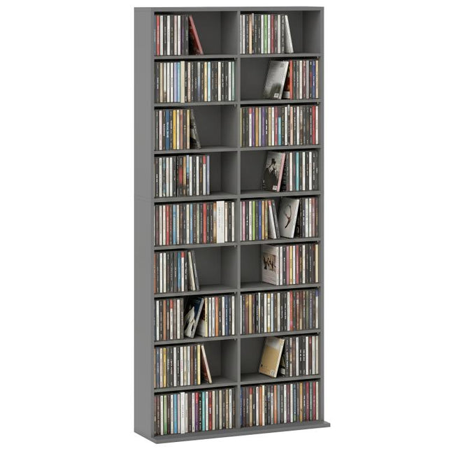 640 CD/360 DVD Storage Unit, Blu-ray Media Storage Shelf, Grey