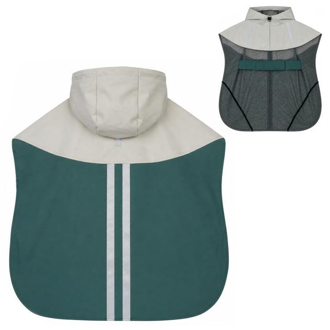 Dog Raincoat with Hood for Medium Dogs 15-20 KG, Green, M