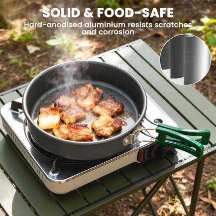 Camping Cookware Set for 2-3 Ultralight Aluminium Cooking Kit Grey