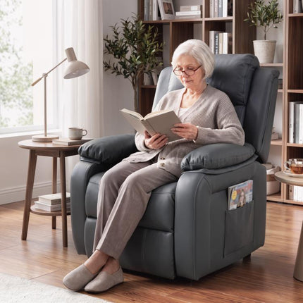 Riser and Recliner Chair Vibration Massage for Elderly Dark Grey