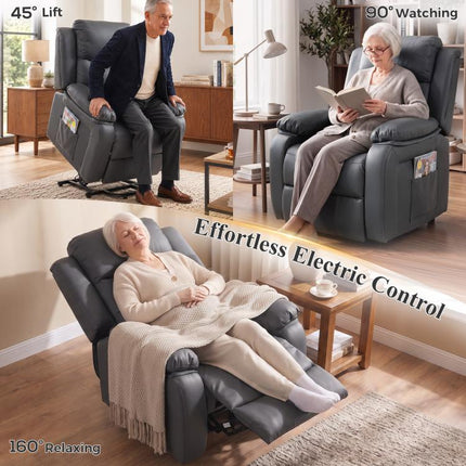 Riser and Recliner Chair Vibration Massage for Elderly Dark Grey