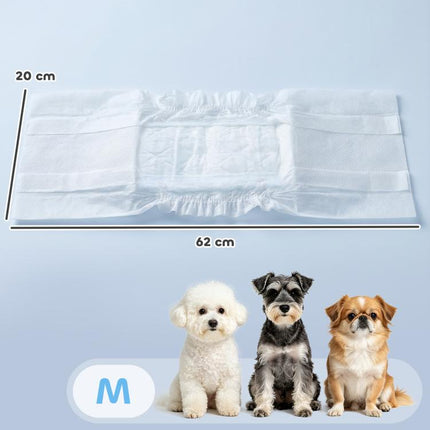 Disposable Dog Diapers Male Absorbent Dog Nappies M 45-64 cm