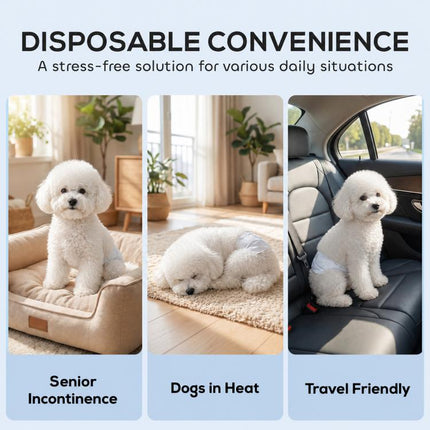 Disposable Dog Diapers Male Absorbent Dog Nappies M 45-64 cm
