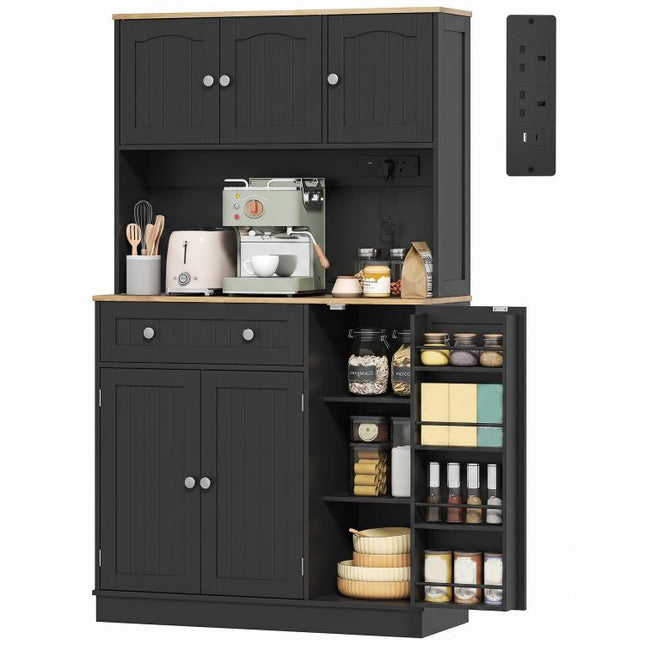 173 cm Tall Kitchen Cupboard Pantry Storage Cabinet, Black