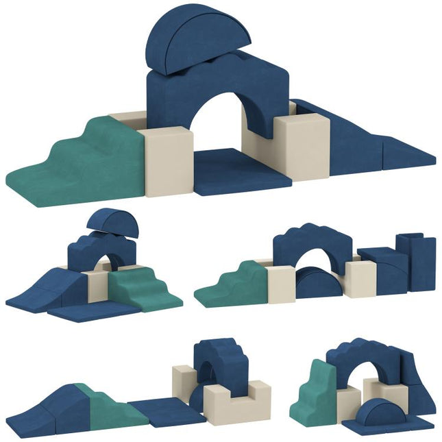 Kids Soft Play Set, Detachable Cover for Preschoolers, Dark Blue