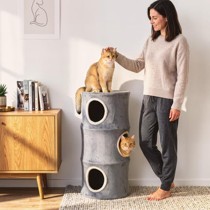 Cat House for Indoor Kittens, Cat Condo w/ Removable Washable Cover