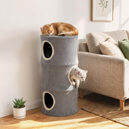 Cat House for Indoor Kittens, Cat Condo w/ Removable Washable Cover