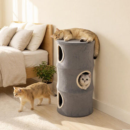 Cat House for Indoor Kittens, Cat Condo w/ Removable Washable Cover