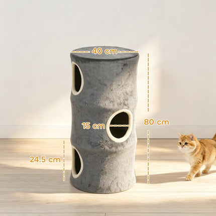 Cat House for Indoor Kittens, Cat Condo w/ Removable Washable Cover