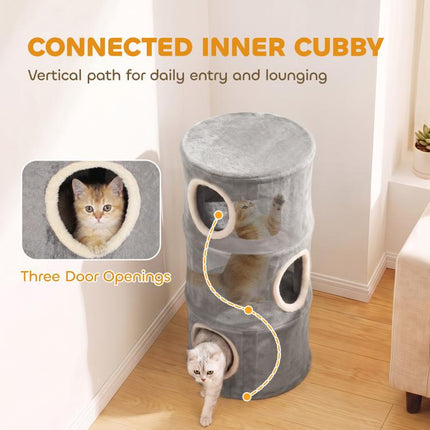 Cat House for Indoor Kittens, Cat Condo w/ Removable Washable Cover