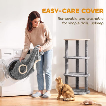 Cat House for Indoor Kittens, Cat Condo w/ Removable Washable Cover