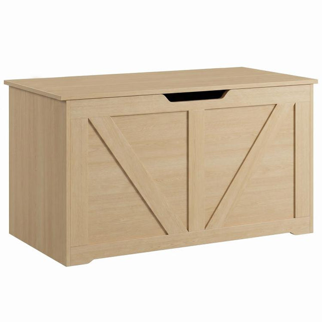 100L Storage Chest w/ Safety Hinge 80 x 40 x 45 cm Nature Wood