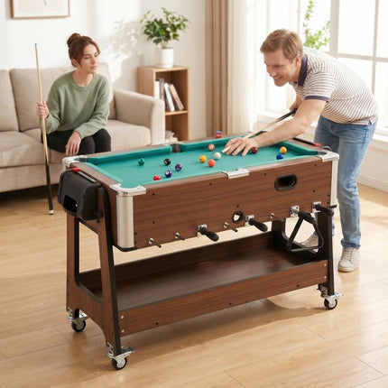 3 in 1 Multi Games Table 3.4ft Sports Table, 4 Lockable Wheels