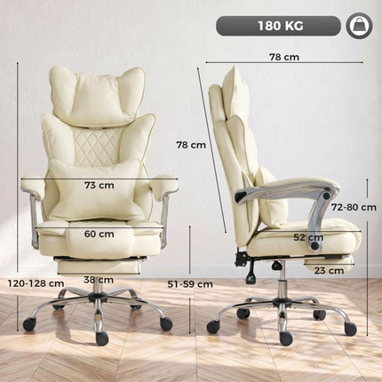 Executive Office Chair, 180kg Big and Tall Desk Chair, Beige