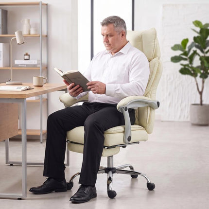 Executive Office Chair, 180kg Big and Tall Desk Chair, Beige