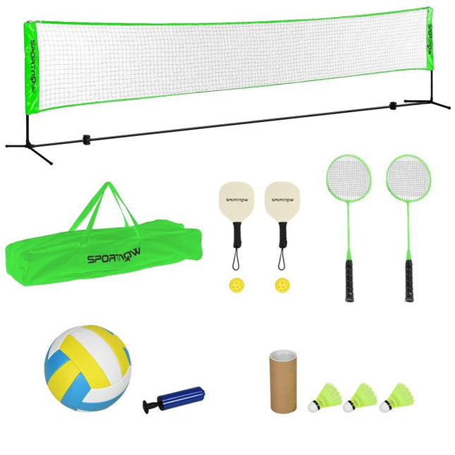 5M Portable Badminton Set with Net, Adjustable, 3 Shuttlecocks