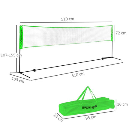 5M Portable Badminton Set with Net, Adjustable, 3 Shuttlecocks