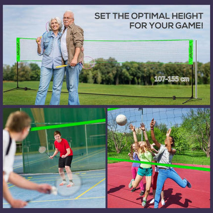 5M Portable Badminton Set with Net, Adjustable, 3 Shuttlecocks