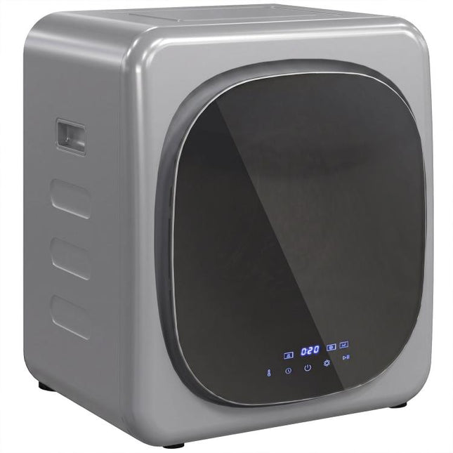 2.5kg Vented Tumble Dryer with Smart Mode, 800W Compact Tumble Dryer with Stainless Steel Tub, Silver Tone