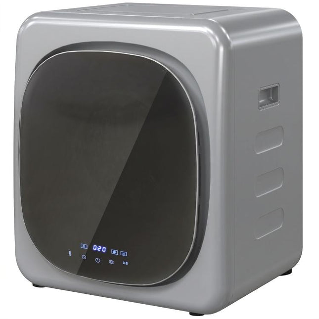 2.5kg Vented Tumble Dryer with Smart Mode, 800W Compact Tumble Dryer with Stainless Steel Tub, Silver Tone