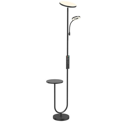 Uplighter Floor Lamp with Table and Reading Light, Dual Light Dimmable Standing Lamp with Remote & 4 Colour Temperatures