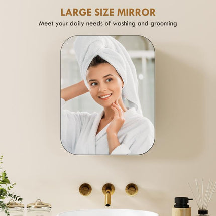 Bathroom Medicine Cabinet with Mirror, Bathroom Wall Cabinet with Adjustable Shelves, Soft Close Hinges, Black