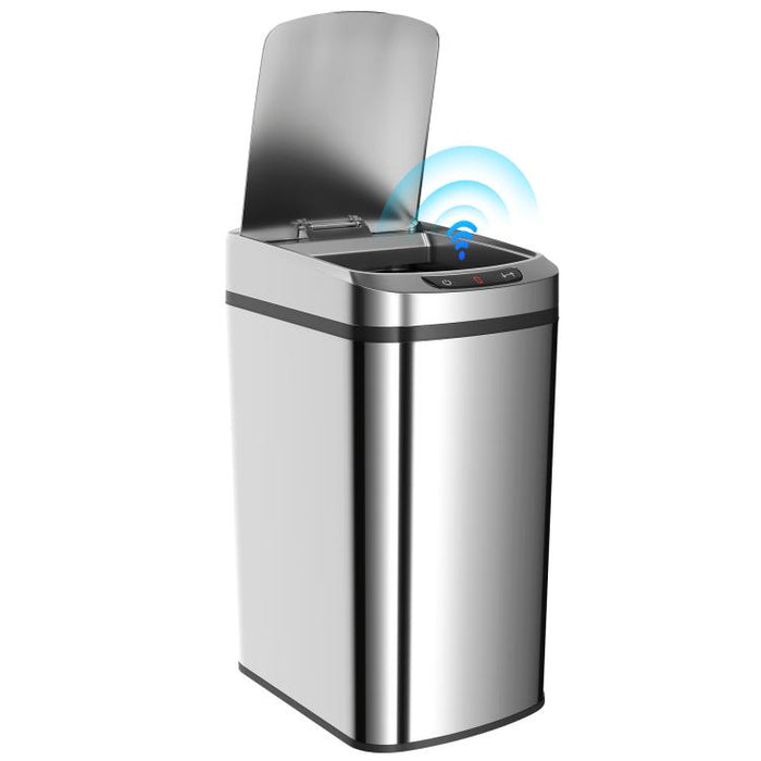 12L Sensor Bin, Automatic Touchless Motion Sensor Kitchen Bin with Fingerprint Resistant Stainless Steel, Silver