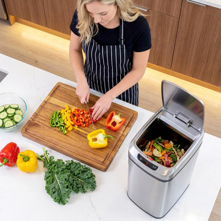 12L Sensor Bin, Automatic Touchless Motion Sensor Kitchen Bin with Fingerprint Resistant Stainless Steel, Silver