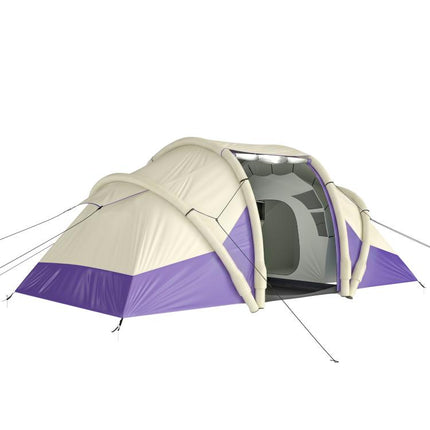 Inflatable Tent 2 Bedroom Tunnel Design Windproof Air Tent with Carry Bag for 4 Person