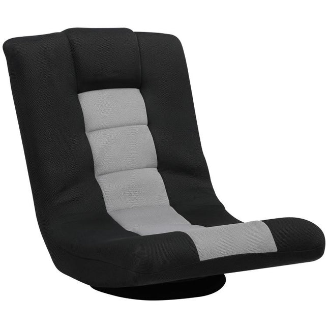 Floor Chair, Folding Floor Sofa with Adjustable Backrest, Wide Seat, Swivel Base, Black