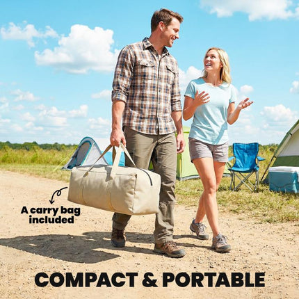 Inflatable Camping Tent with Rainfly, 2-3 Man Air Tent 3000mm Waterproof Blow Up Tents, Beige