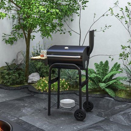 Charcoal BBQ, with Thermometer, Shelves and Wheels