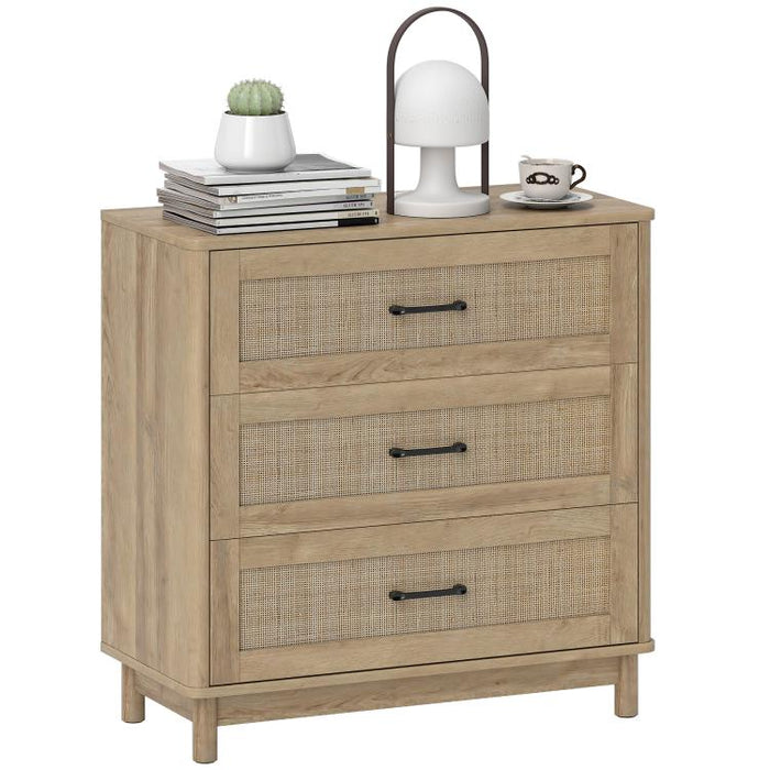 76 cm Wide Drawer Chest of Drawers with 3 Drawer - Oak