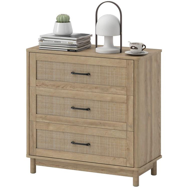 76 cm Wide Drawer Chest of Drawers with 3 Drawer - Oak