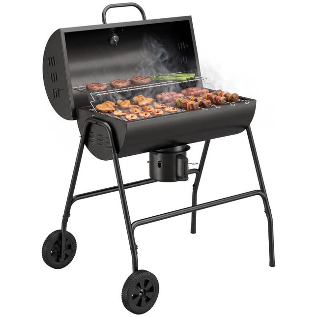 Steel Charcoal BBQ, with Ash Catcher and Warming Rack
