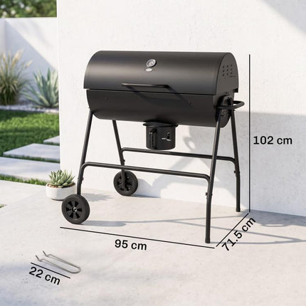 Steel Charcoal BBQ, with Ash Catcher and Warming Rack