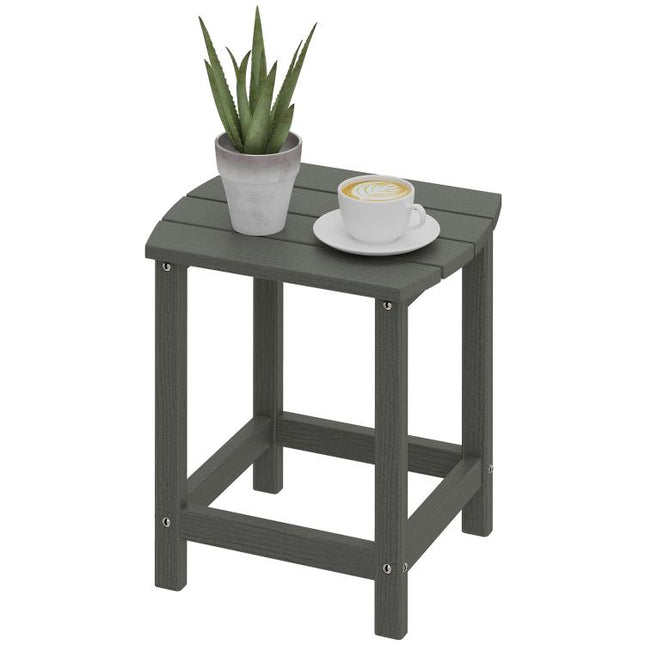 Outdoor Side Table, Garden Coffee Table, All-Weather Adirondack Side Table for Garden, Beach, Indoor Outdoor, Grey