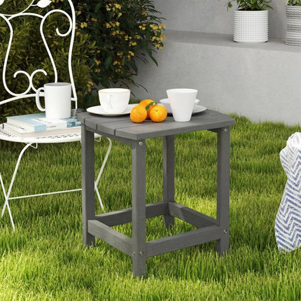Outdoor Side Table, Garden Coffee Table, All-Weather Adirondack Side Table for Garden, Beach, Indoor Outdoor, Grey