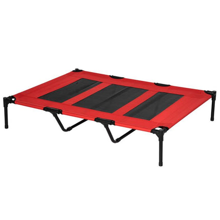 Raised Dog Bed Cooling Elevated Pet Cot with Breathable Mesh for Indoor Outdoor Use Red, XX Large, 122 x 92 x 23cm