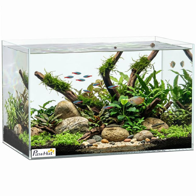 Fish Tank Bare Glass for DIY Glass Aquarium with Protective Base Mat 24L Transparent for Fish Shrimps