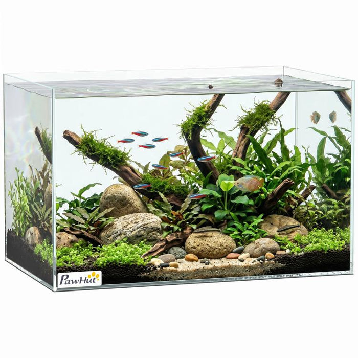 Fish Tank Bare Glass for DIY Glass Aquarium with Protective Base Mat 24L Transparent for Fish Shrimps
