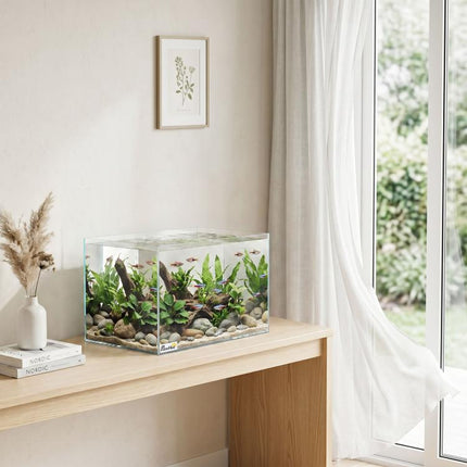 Fish Tank Bare Glass for DIY Glass Aquarium with Protective Base Mat 24L Transparent for Fish Shrimps