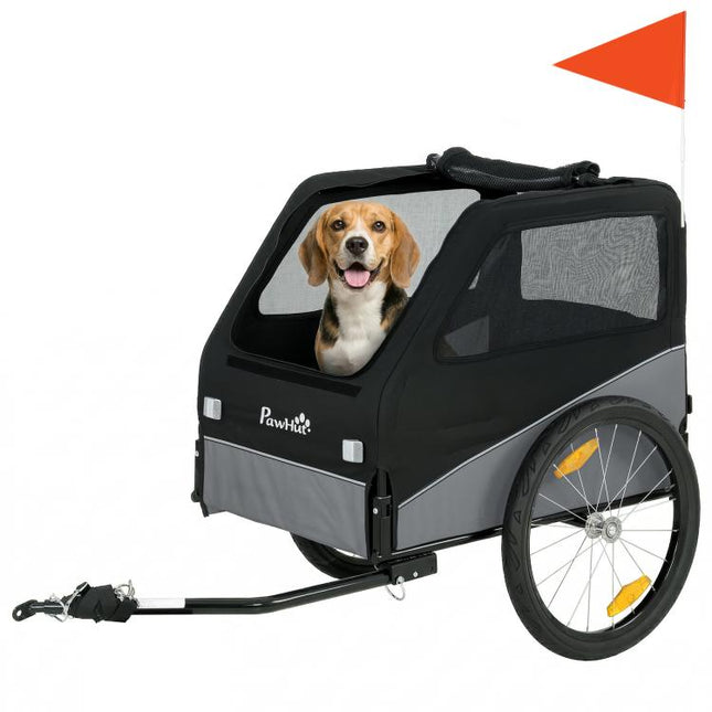 Dog Bike Trailer, Dog Cart Bicycle Carrier for Small and Medium Pets with 20 inch Inflatable Rubber Wheels, Grey