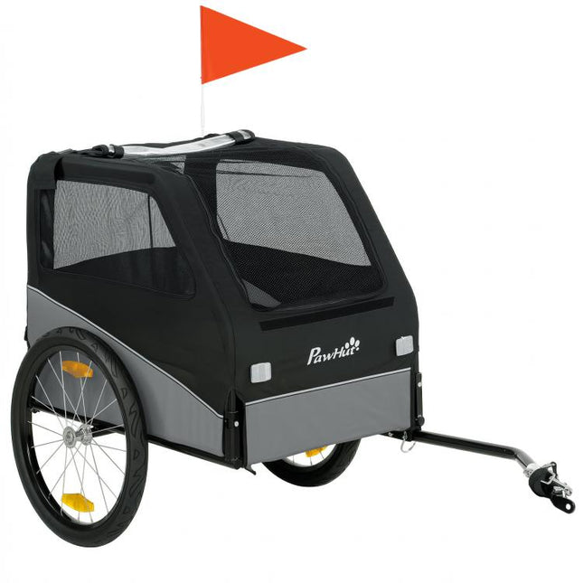 Dog Bike Trailer, Dog Cart Bicycle Carrier for Small and Medium Pets with 20 inch Inflatable Rubber Wheels, Grey