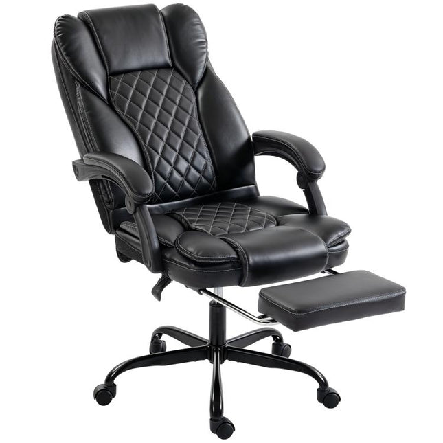 Executive Home Office Chair Reclining Function Footrest Computer Desk Chair High Back, Black