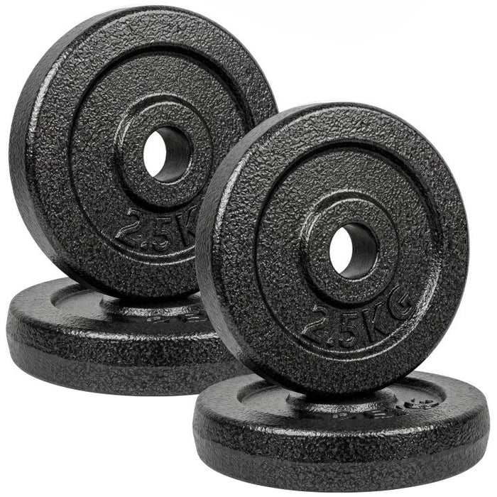 Weight Plates Set, 1 inch/2.5cm Weight Disc Pair, 4 x 2.5kg Metal Dumbbell/Barbell Plates for Home Gym